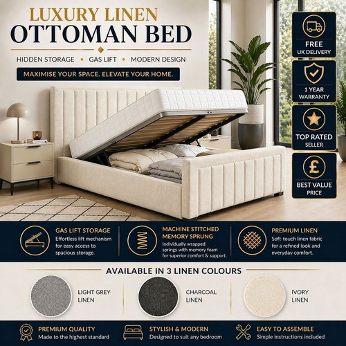 Ottoman storage bed - storage, panel