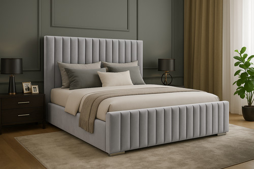 Portland plush velvet ottoman - velvet,