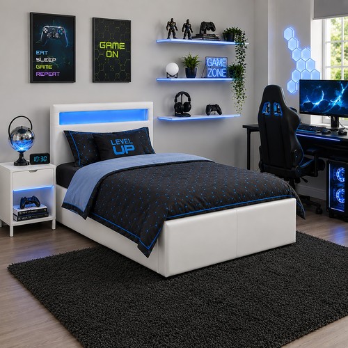 Led gaming ottoman - led, bed